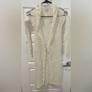 American Rag Cream Crochet Knit Top